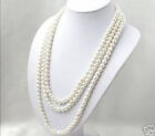 Super Long 50/100/120 Inch 7-8Mm White Freshwater Cultured Pearl Necklace