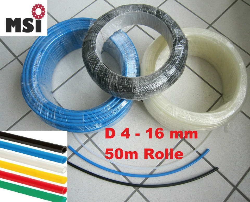 MSI Polyethylenschlauch PE Schlauch Druckluftschlauch Pneumatik 50 m / 100m Rolle