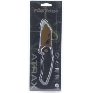 Fox Edge Atrax Linerlock Folding Knife Bronze Blade Black G10 Handle Pocket Clip - Picture 1 of 3