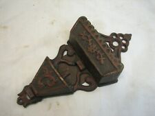 Antique Cast Iron Double Pocket Wall Match Safe Holder Ornate Victorian repaired
