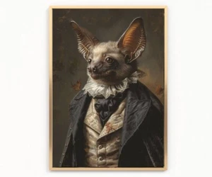 Vampir Fledermaus Druck Dark Academia BILD Gothic Wanddeko Goth A4 UNGERAHMT - Bild 1 von 1