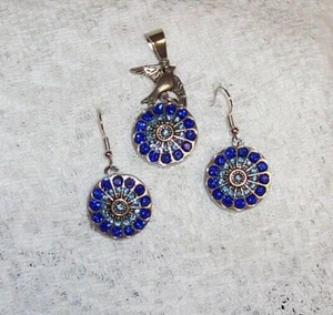 Pendientes a presión de estrás azul brillante SNAP - Imagen 1 de 2