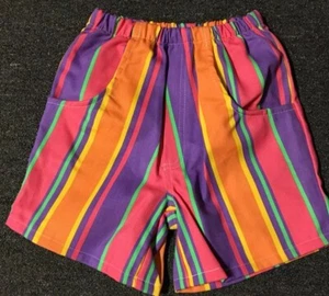 Vtg 90s Girls Nautical Summer Shorts 4 18 Colorblock Pink USA Sailing Beach - Picture 1 of 8