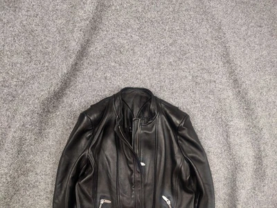 Theyskens' Theory Black Leather Jacket with Zipper Accents - Image 1 of 4