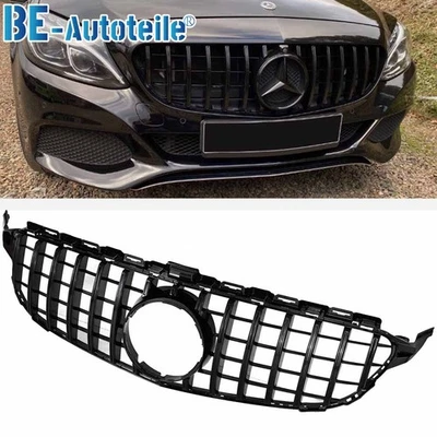 Griglia radiatore nera lucida per Mercedes Classe C W205 A205 C205 S205