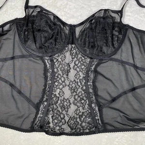 Corsé de encaje negro Torrid Curves malla caprichoso punk bruja hada grunge talla 4X - Imagen 1 de 6