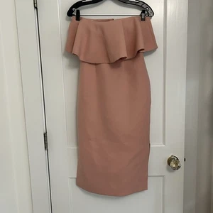 C/Meo Collective Pink strapless Ruffle Midi dress size small - Picture 1 of 6