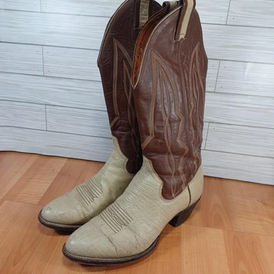 Botas Sanders De Colección Hombres 10D Vaquero Marrón Tostado Cuero Western Rodeo Artesanales Foto 1 de 4