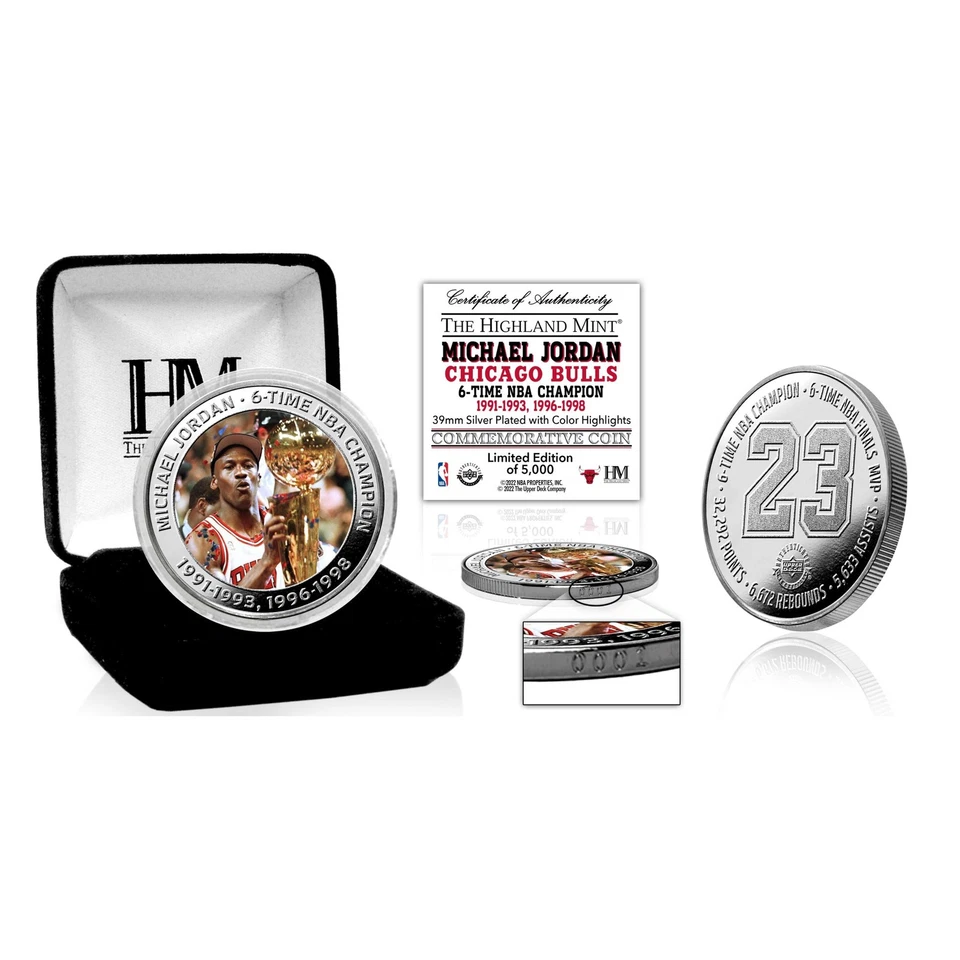 HIGHLAND MINT Michael Jordan Chicago Bulls Champion Coin (39mm) Münze