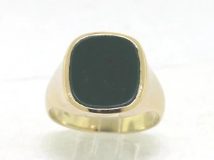 Klassischer Siegel Ring 585 Gelbgold 14Kt Heliotrop Herrenring Wappenring Massiv - Bild 1 von 6