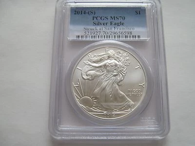 2014-(S) , Silver Eagle , PCGS , MS 70 , Struck at San Francisco - Image 1 of 4