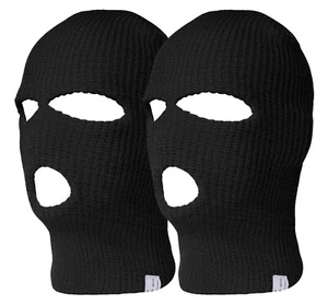 Paquete de 2 gorros superiores de 3 agujeros máscara facial de esquí pasamontañas - Imagen 1 de 20