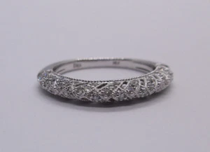 14K White Gold Diamond Wedding Band Diamond=2/3 Carat F-VS2 Value=$3,950 - Picture 1 of 11