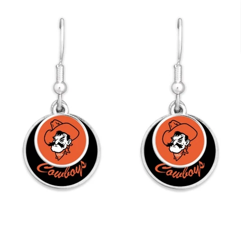 FTH 55427 Oklahoma State Cowboys Double Disk Earrings Cover