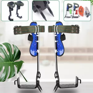 Tree Pole Climbing Spike Safety Belt Straps Lanyard Rope Carabiner Belt & Rope - Picture 1 of 15