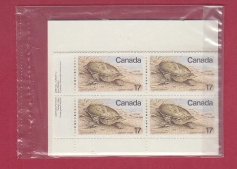 CANADA SEALED PLATE BLOCKS 813 ENDANGERED WILDLIFE, SPINY SOFT-SHELLED TURTLE Cover