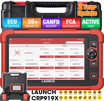 2025 LAUNCH X431 CRP919X PRO Professional Automotive OBD2 Diagnostic Tool ALL SYSTEM ECU Coding - Image 1 of 4