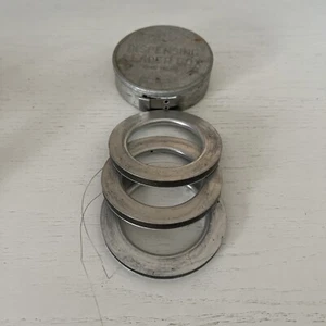 Vintage Aluminium 3 Spulen Dosiervorfach Box mit Schnurschneider - Bild 1 von 4