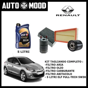 KIT TAGLIANDO RENAULT MEGANE III 1.5 dCi 110CV 81KW DAL 02/2009 + ELF FE 5W30 - Foto 1 di 1