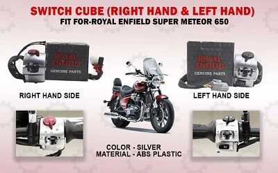 Royal Enfield para Super Meteor 650 "Cubo interruptor lateral derecho e izquierdo plateado" Foto 1 de 4