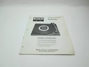 BSR Service Manual for Model MA-55 Series Turntable Record Changer User Guide - Picture 1 of 8
