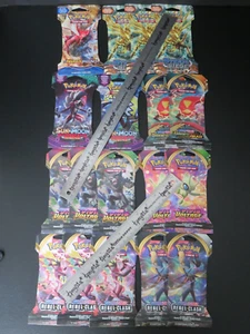 2016-2020 Pokémon TCG XY Sun & Moon Sword Shield 18 Sealed Sleeved Booster Packs - Picture 1 of 13