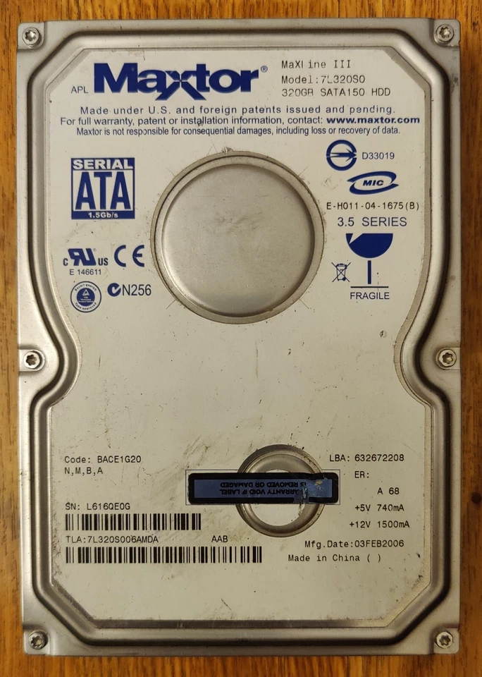 Maxtor MaXLine III 320GB Internal 7200RPM 3.5" (7L320S0) HDD - Image 1 of 1