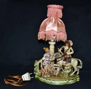Antique Germany Porcealin Figurine Lamp Romantic Scene Statue 13.8" PERFECT GIFT - Picture 1 of 6