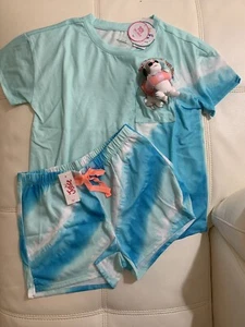 Justice Girls 3pz Set short sleeve and short pajama set & Squishy toys Size 10 - Picture 1 of 3