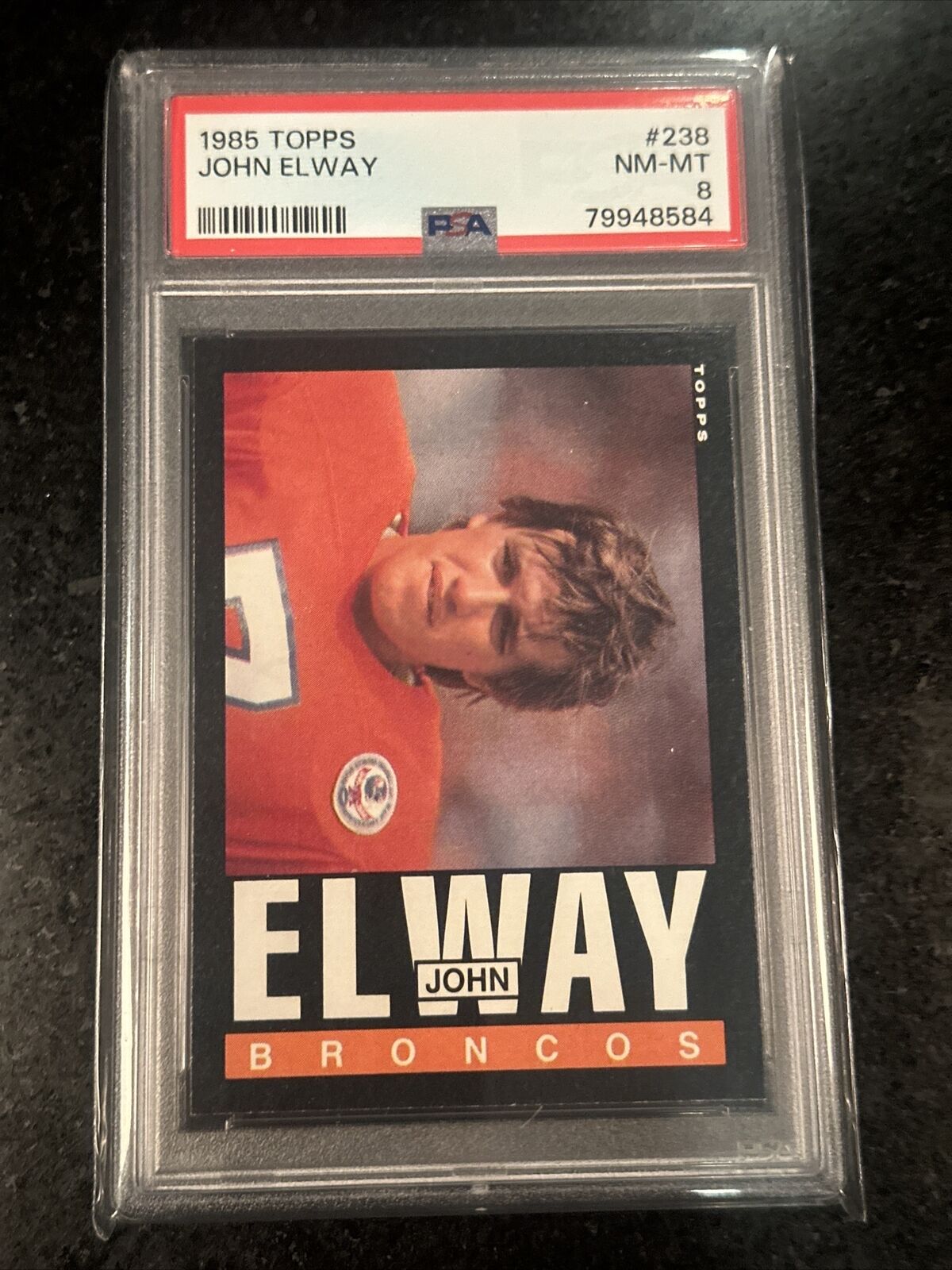 1985 Topps John Elway #238 PSA 8 NM-MT Broncos 2nd Year - Only 220 Graded Higher