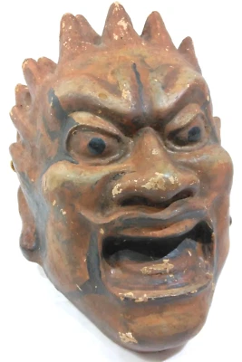 Japanese Paper Clay Warrior Twelve Divine Generals Mask Basara 13.0×7.9inch FS - Image 1 of 4