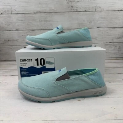 XtraTuf Yellowtail Sky Blue Slip Resistant Womens 10 Canvas Slip On Work Shoes - Image 1 of 4