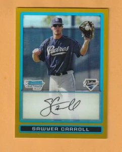 Sawyer Carroll 2009 Bowman cromo refractor dorado/50 Kentucky Wildcats 3Q - Imagen 1 de 2