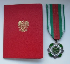 POLISH POLAND MERIT TO CUSTOMS SERVICE silver + RARE DOC - Picture 1 of 2