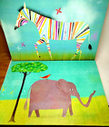 Pair of Oopsy Daisy Fine Art For Kids Paintings Whimsical Zebra Elephant 14