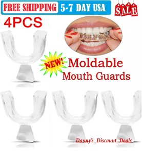 4 PCS Silicone Mouth Guard Night Sleep Teeth Clenching Grinding Dental Bite NEW - Picture 1 of 13