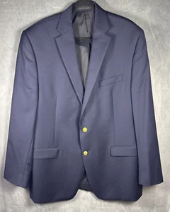 Blazer Abrigo Deportivo Ralph Lauren Para Hombres 100% Lana Azul Marino Dorado Botón Talla 44L - Imagen 1 de 6