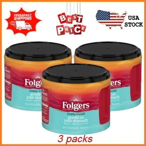 Folgers 30446CT 27 oz. Gentle On Your Stomach Smooth Ground Coffee (6/Carton)New