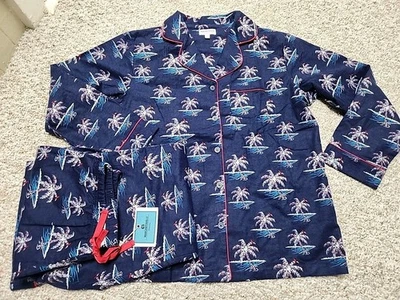 Conjunto de Pijama de Franela MargaritaVille Dreams Manga Larga Botón Tropical Todo Estampado L Foto 1 de 4