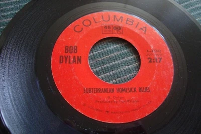 BOB DYLAN -COLUMBIA 45 RPM 43242- SUBTERRANEAN HOMESICK BLUES/SHE BELONGS TO ME - Image 1 of 4
