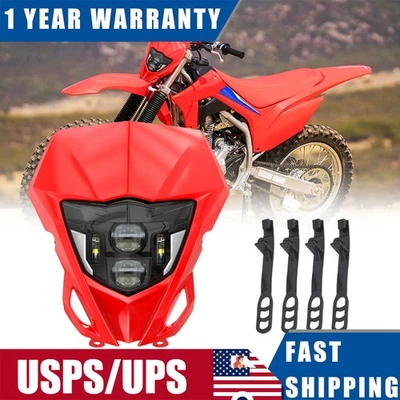 Faro LED con carenado rojo para Honda CRF125F CRF150F CRF230F CRF250F CRF450L Foto 1 de 4