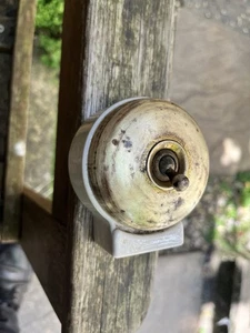Antique Light Switch Ceramic And Brass Made In England 🏴 - Picture 1 of 6