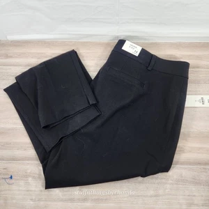 New With Tags ~ Crown & Ivy Womens Black Crop Pants Size 14, Side Split Cuff 073 - Picture 1 of 7