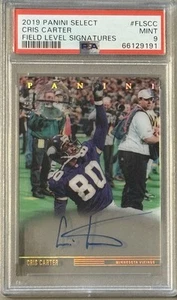 CRIS CARTER 2019 Panini Select Field Level Signatures FLSCC PSA 9 MINT #/50 Rare - Picture 1 of 4