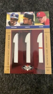 2003 Fleer Box Score Triple GU Jersey Rack Thome Chavez Soriano 288/350 - Picture 1 of 2