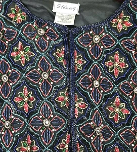 Chaqueta Stenay Chaqueta de seda con hermosas cuentas de colección rojos, verdes, azules ¡GUAU! Mediano - Imagen 1 de 13