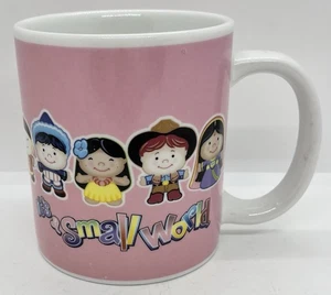 Disney "It's A Small World" Large 16-20 oz Coffee Mug Cup Pink Vintage - Picture 1 of 3