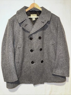 LL Bean Pea Coat Men’s XL Gray Sterlingwear Of Boston Anchor Collection - Image 1 of 4