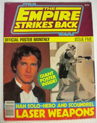 Antigo pôster oficial Star Wars The Empire Strikes Back edição mensal 5 1981 anos 80 - Imagem 1 de 4