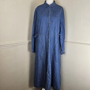 White Stuff Jade Blue Denim Midi Shirt Dress UK 12 Regular - Picture 1 of 17